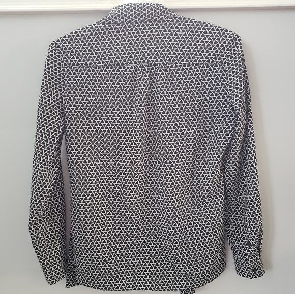Banana Republic Black&White Tie Collar Blouse - Picture 5 of 7